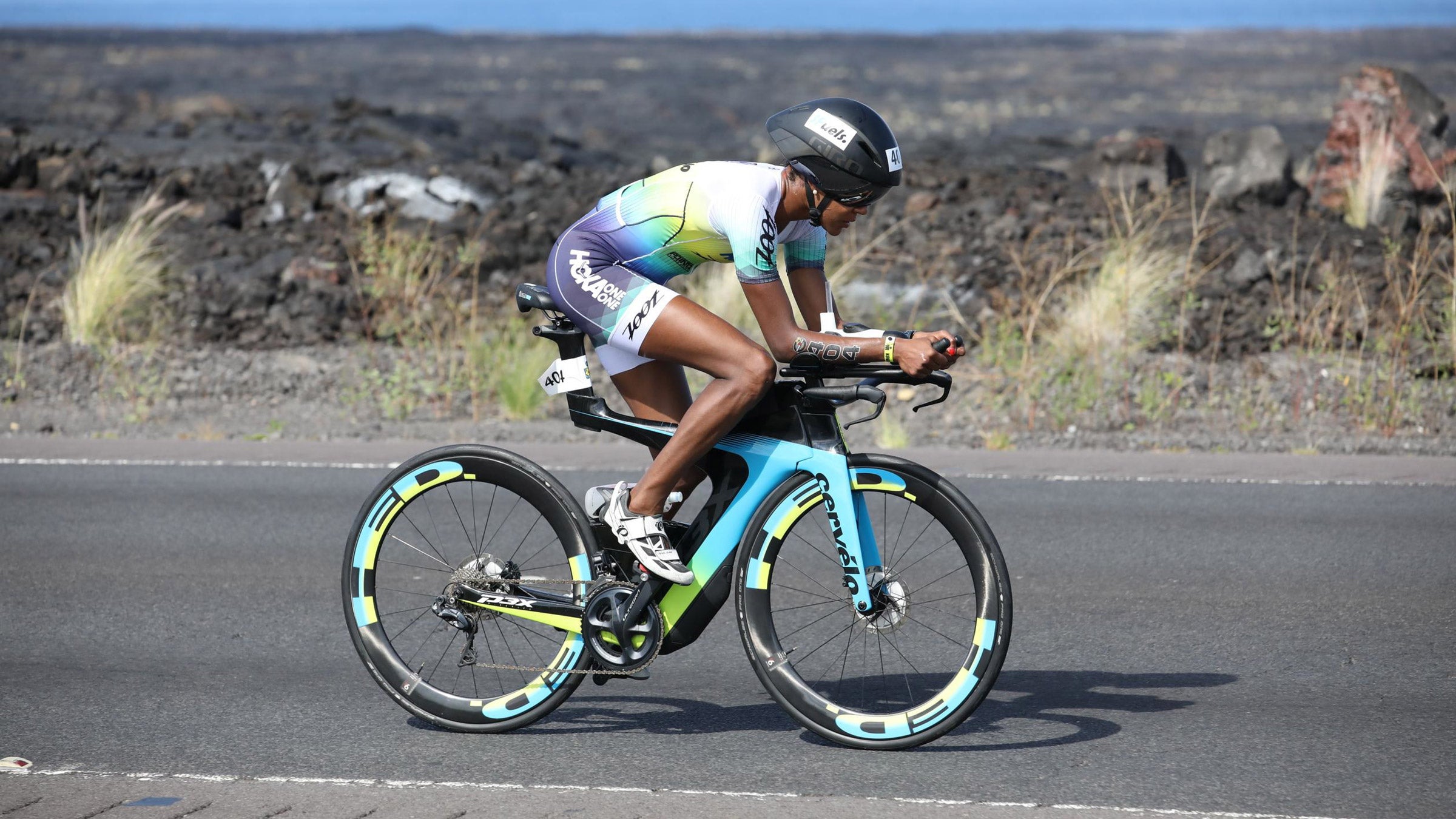 Henry at the Ironman World Championship in 2019. 
