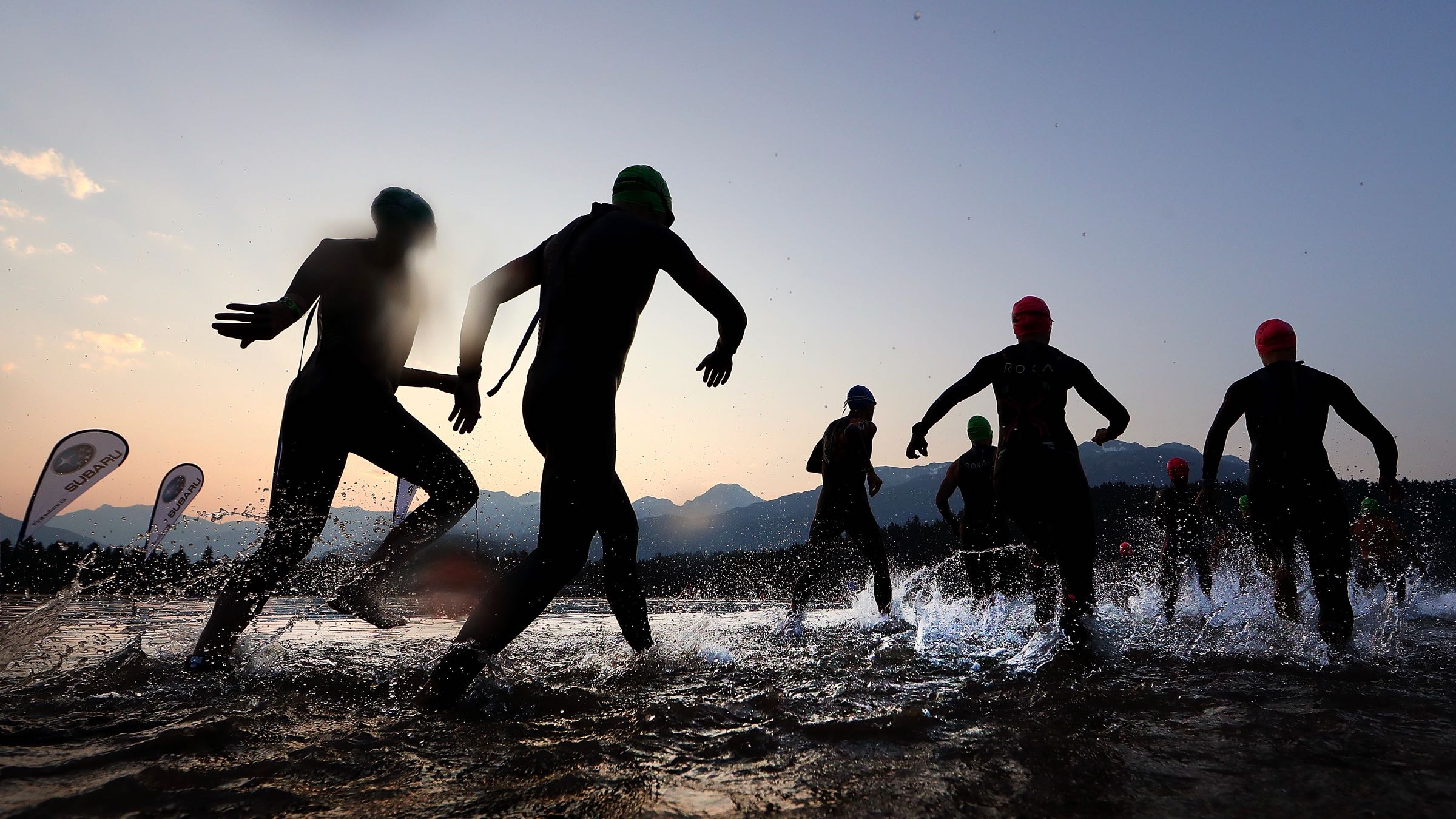 Athletes compete in 2018 Ironman Canada.