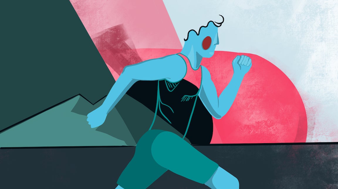 Running athlete abstract illustration.