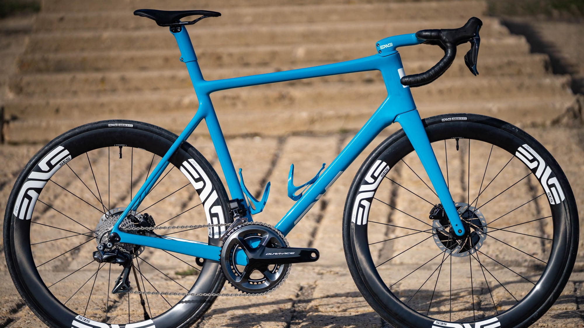 Profile of powder-blue Enve bike