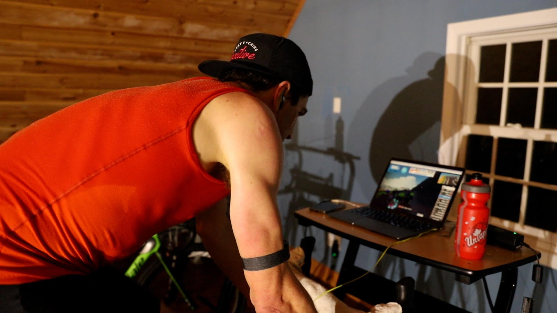 Ted King racing with Velocio teammates in the Zwift Racing League.