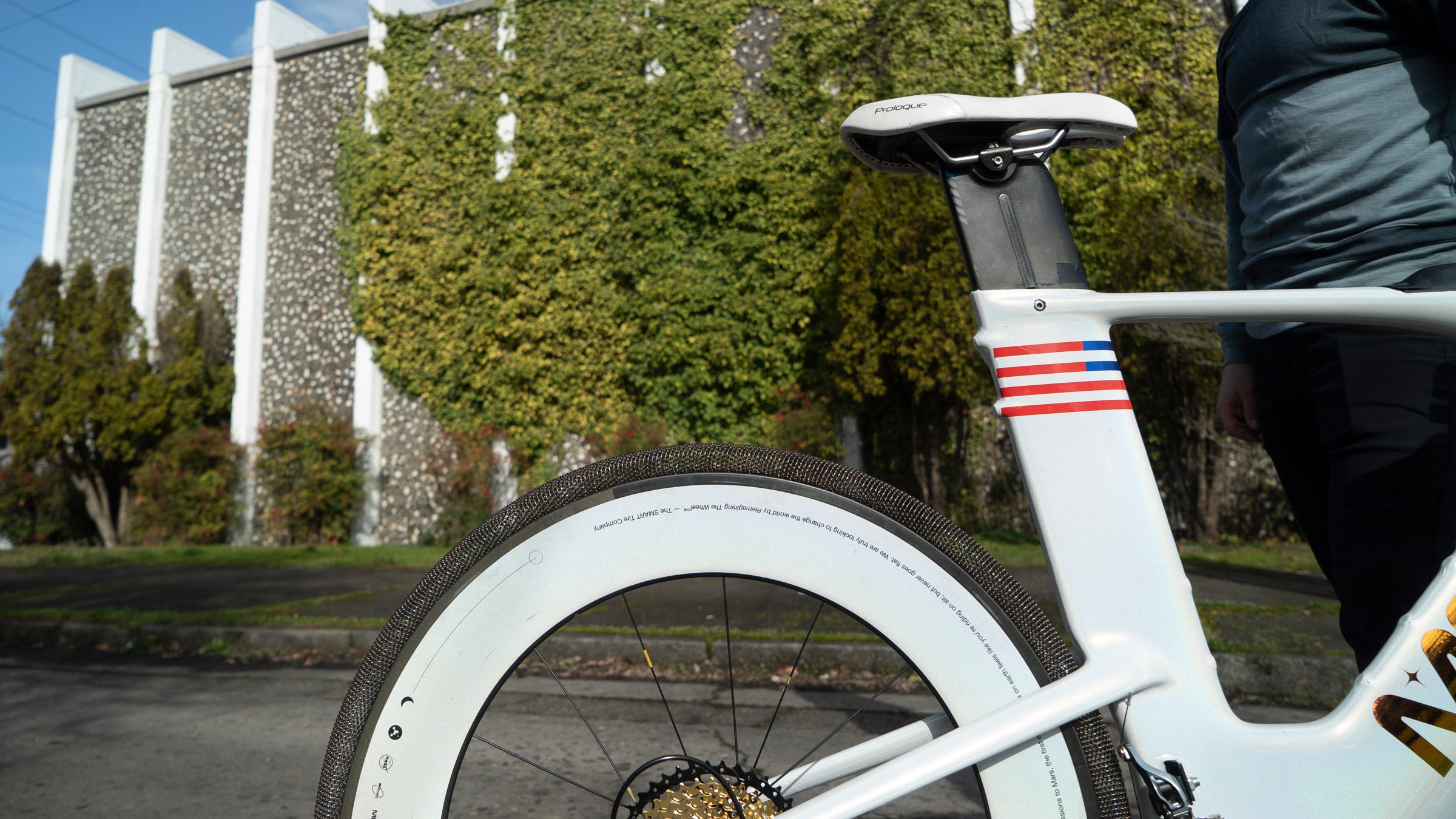 A close-up look at the superelastic tires.