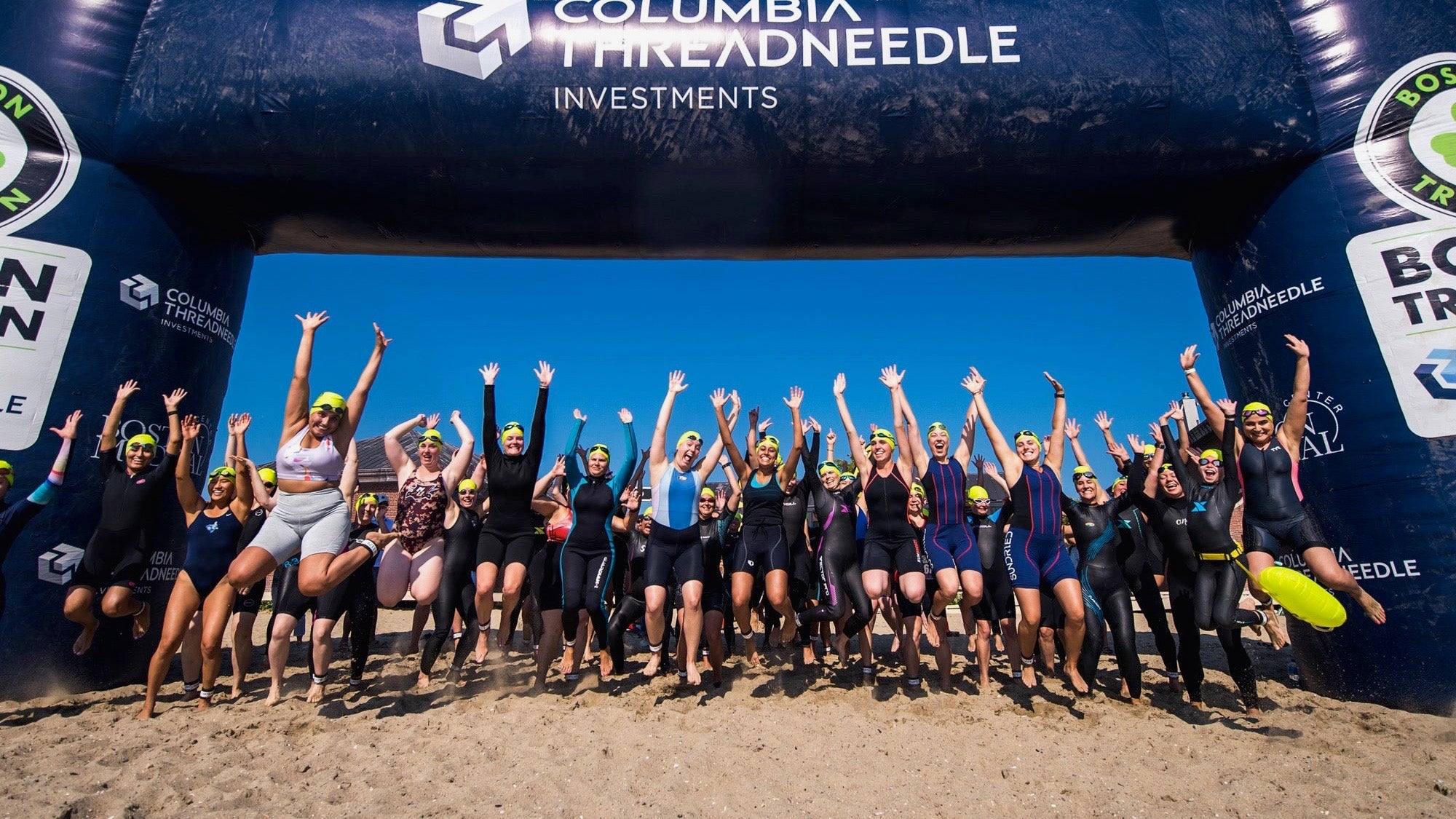 Athletes get ready to compete in the 2019 Boston Triathlon.