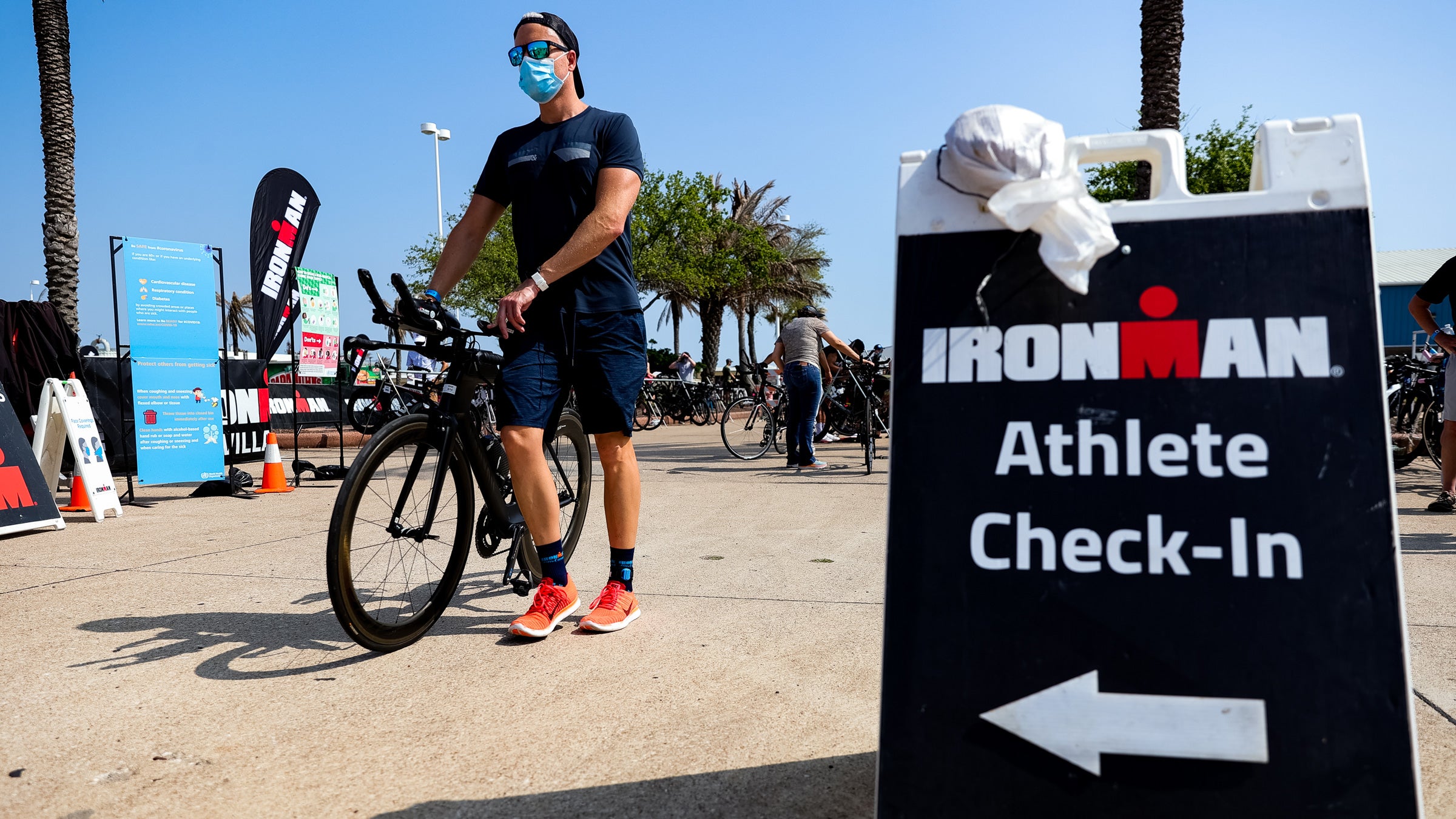 An athlete checks in at 70.3 Texas.