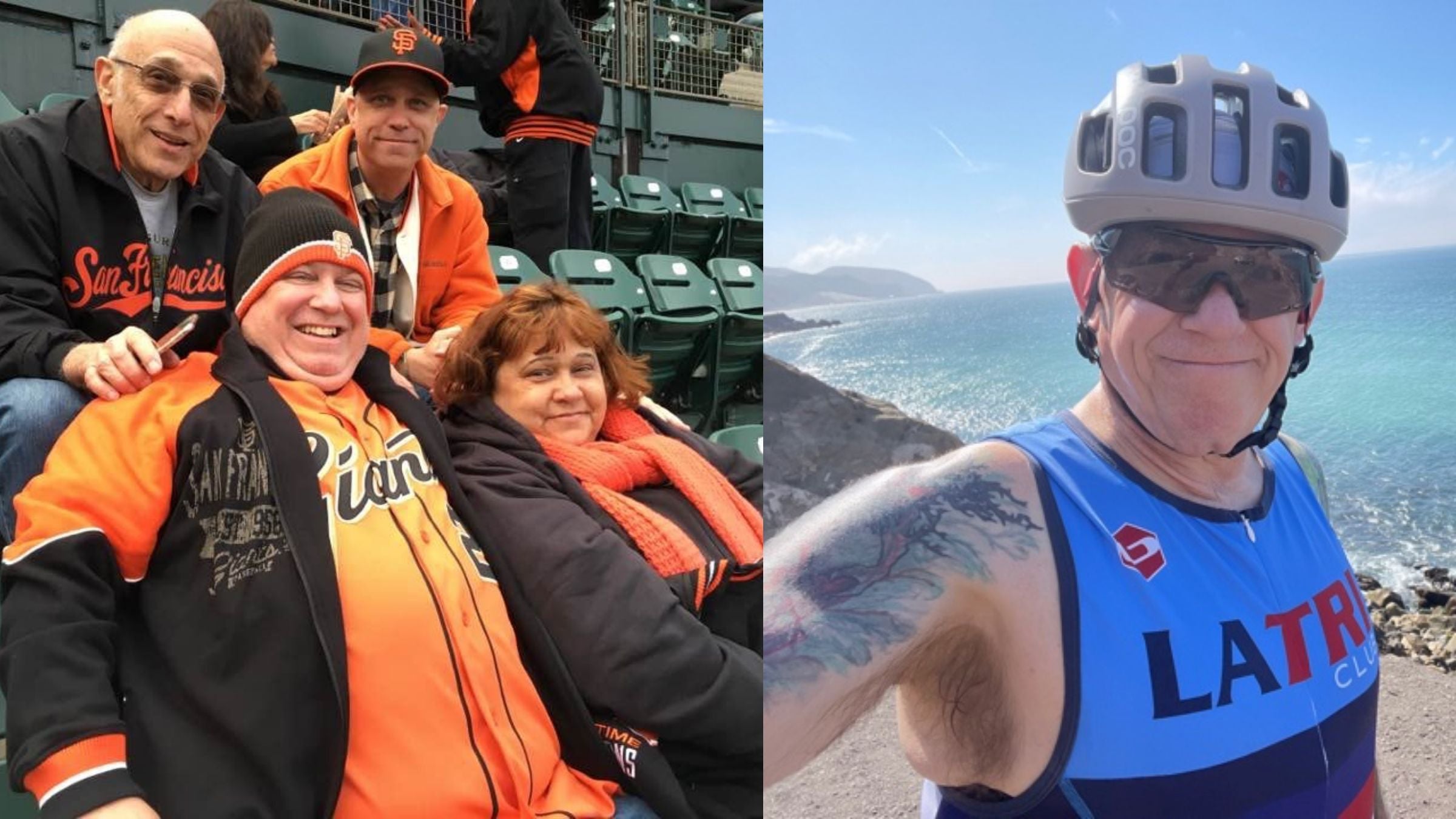 A before and after shot of Bill Bowden's weight loss.