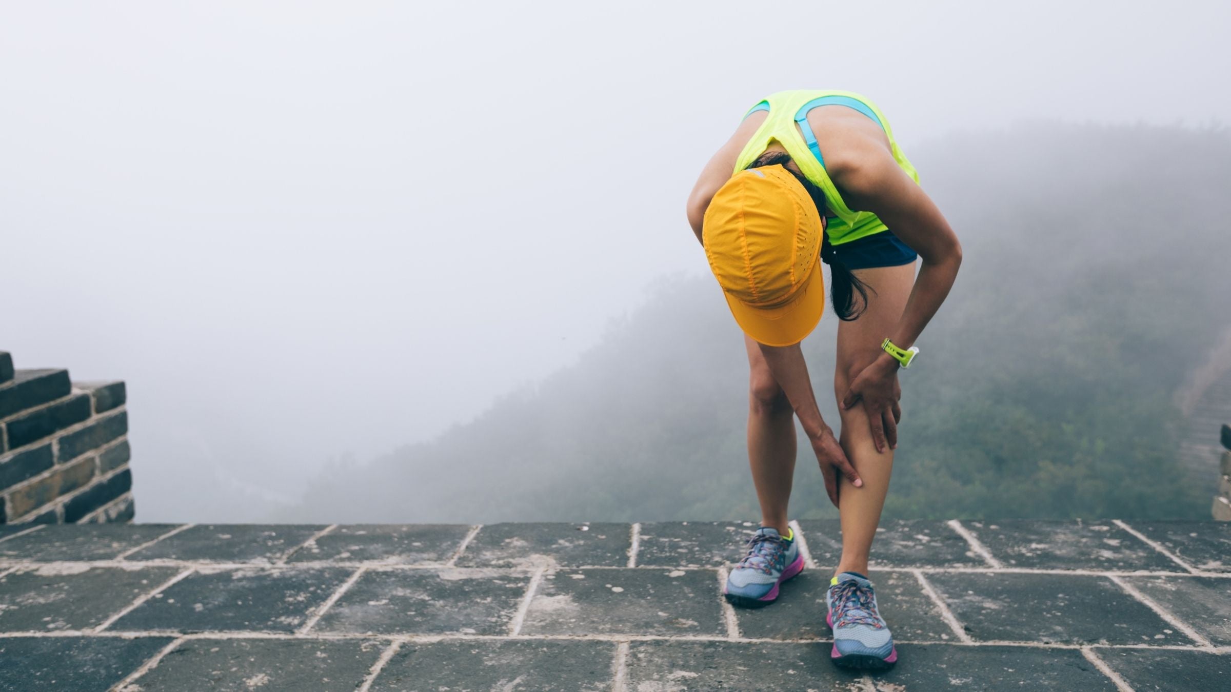 A runner is affected by shin splints