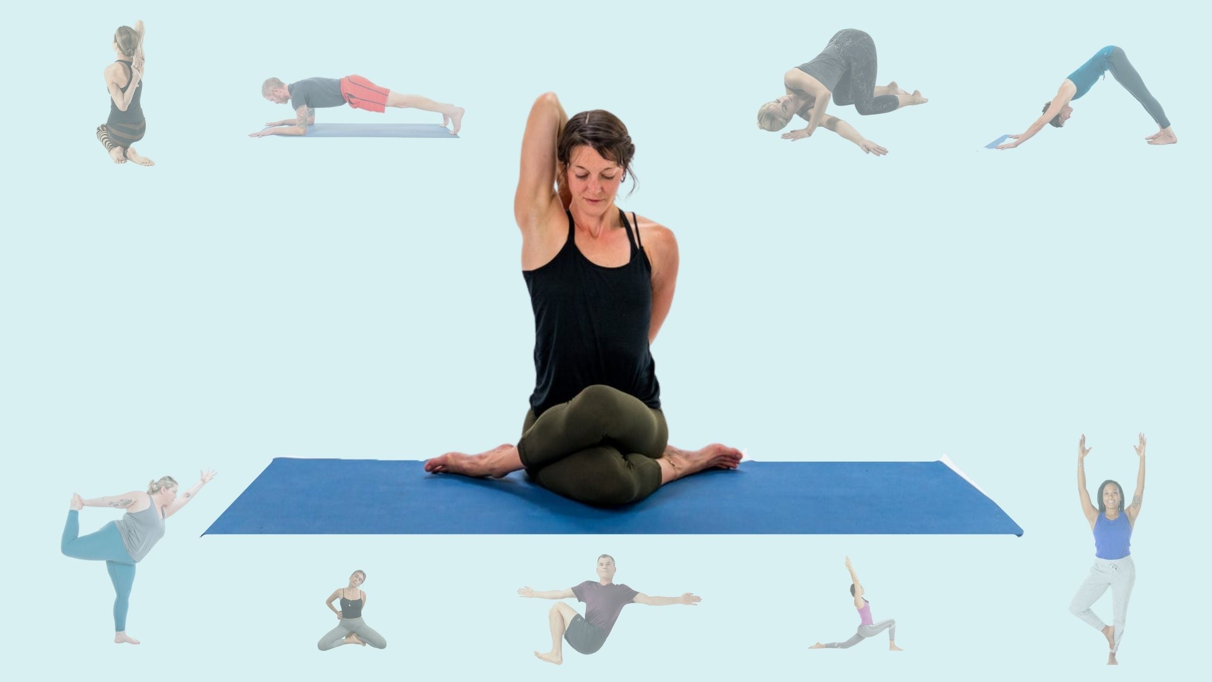 A series of poses in yoga for triathletes.