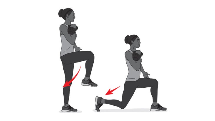 Contra-loaded reverse lunge