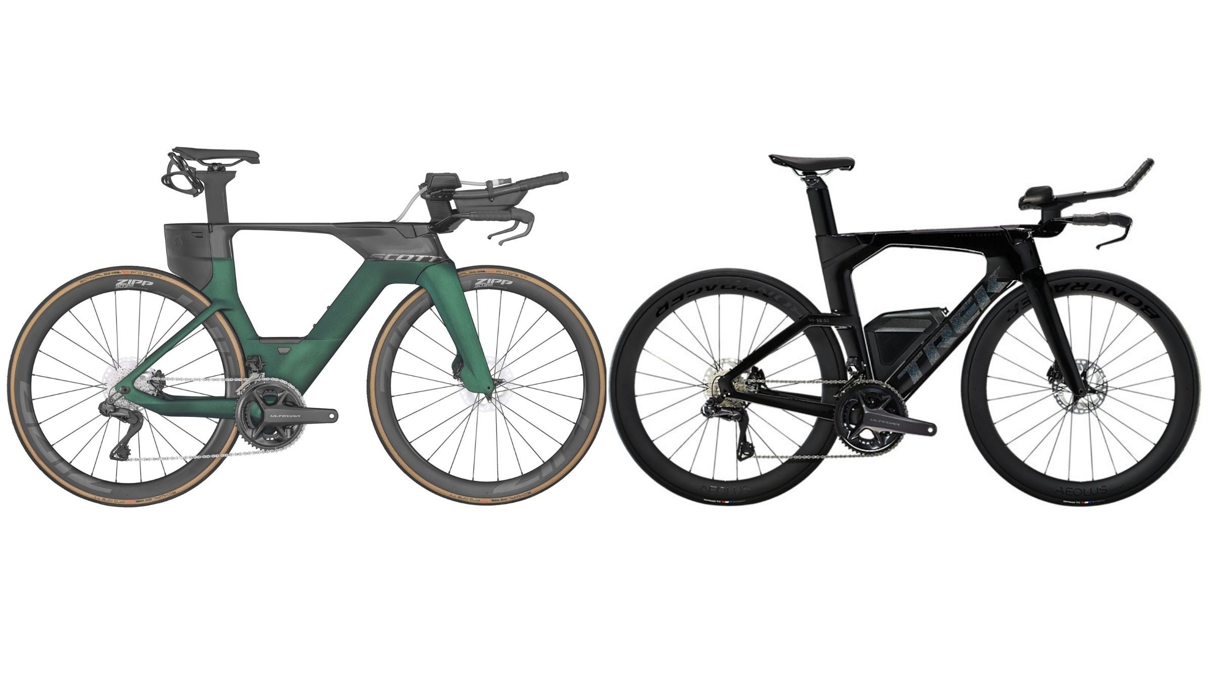 Two triathlon bikes: Scott plasma vs trek speed concept