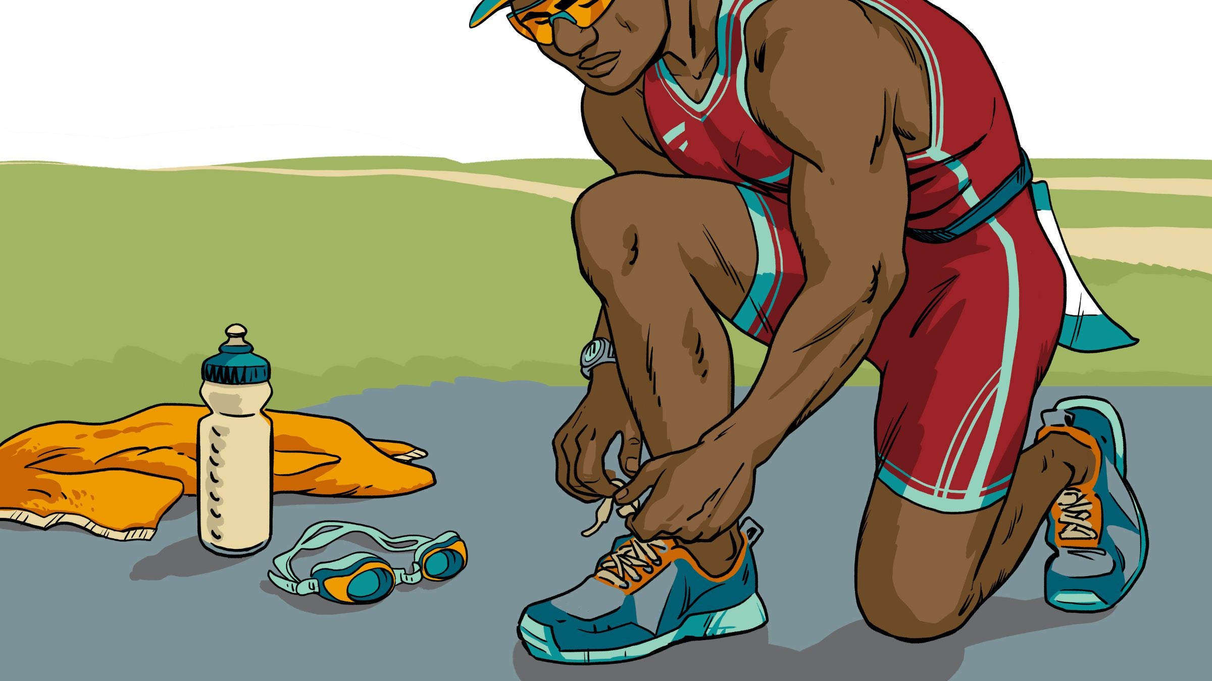 An athlete figures out What to wear in a triathlon