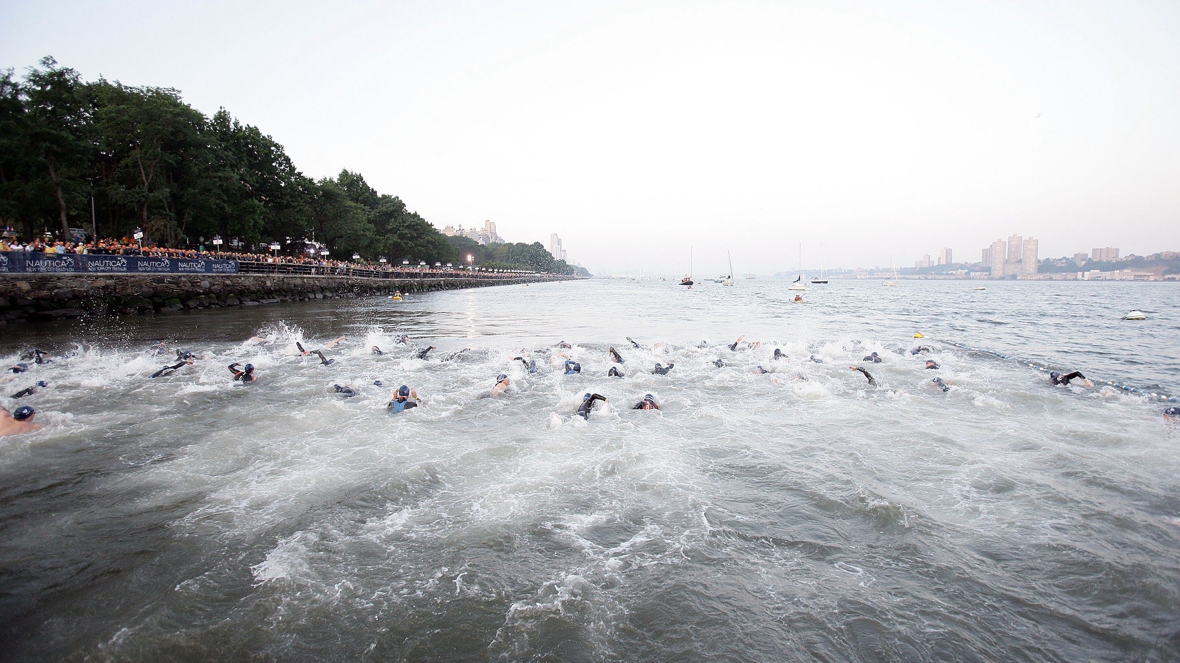 Triathletes race the canceled in 2024 New York City Triathlon.