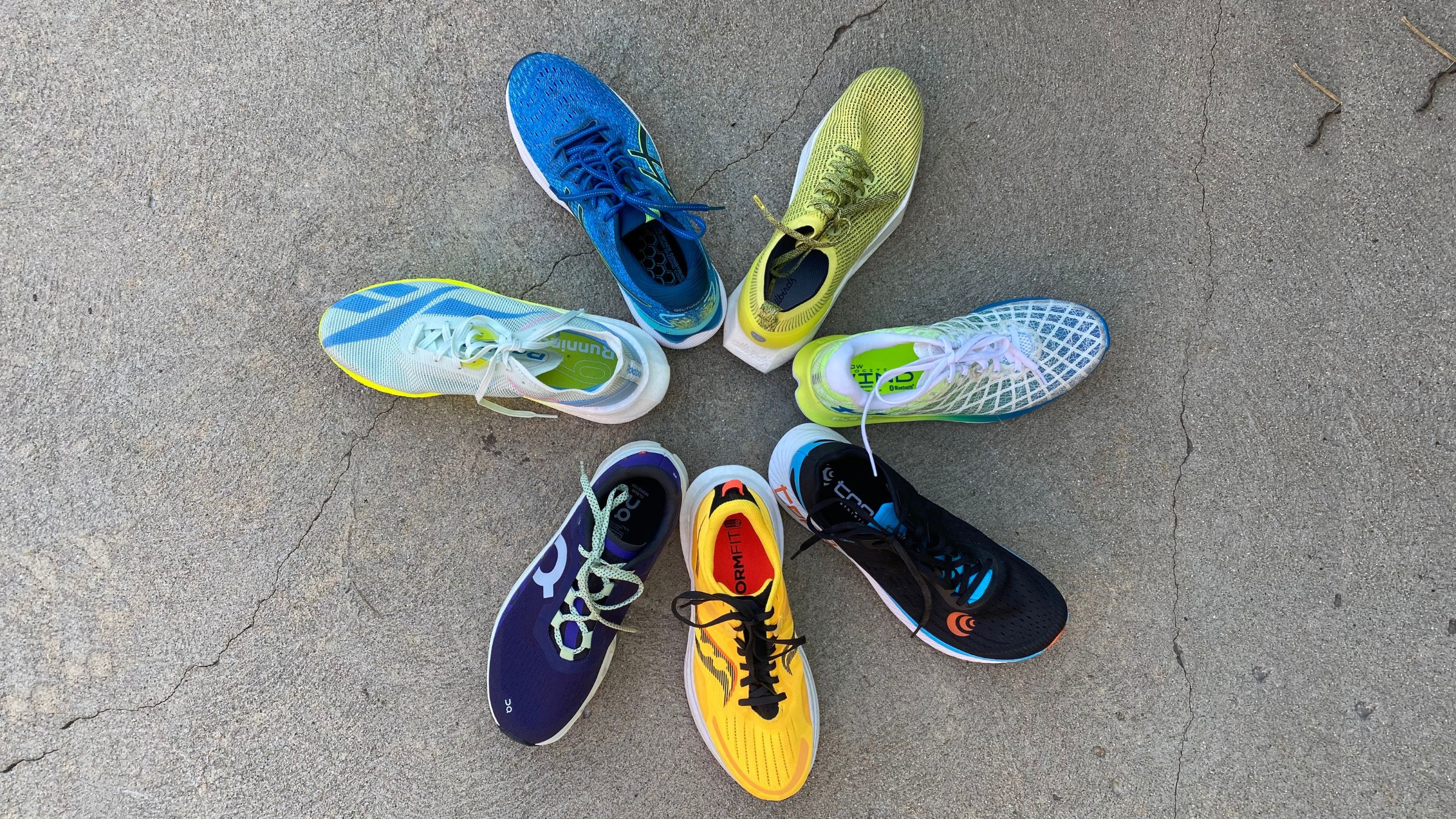 7 of the best lightweight running shoes in a circle