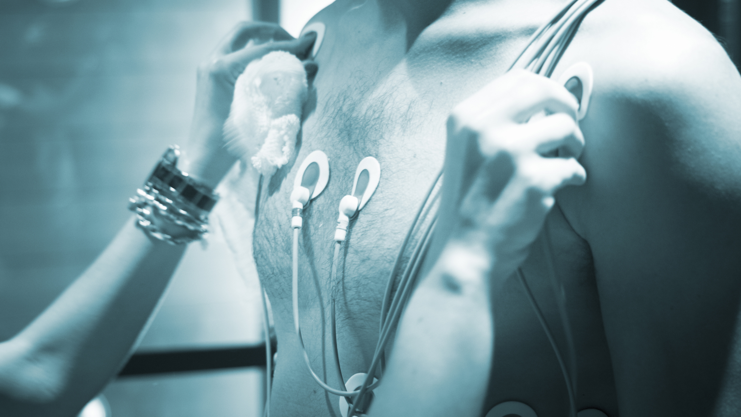 Triathlon research is conducted by placing sensors on an athlete's body