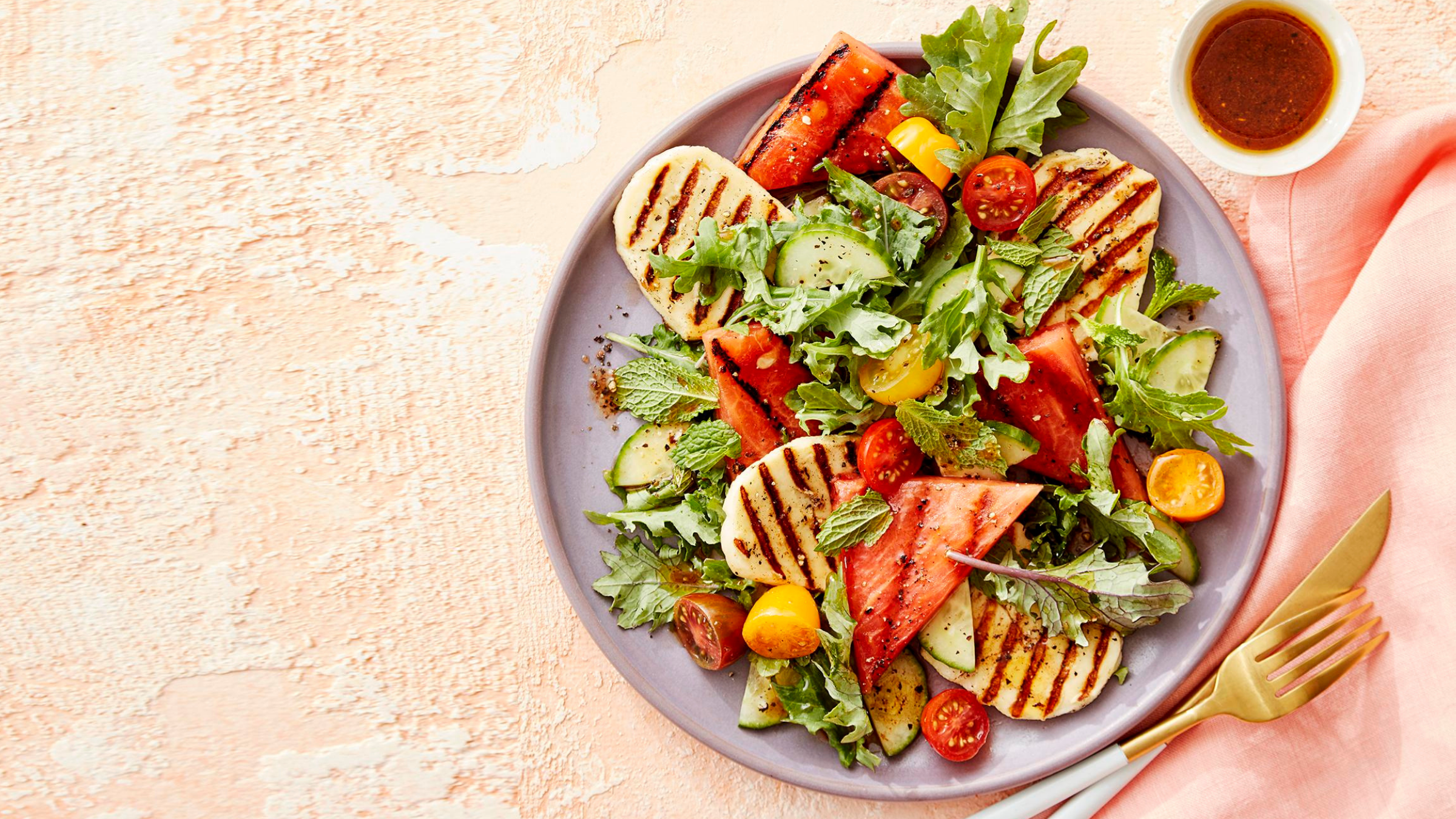 Grilled Watermelon & Halloumi Salad