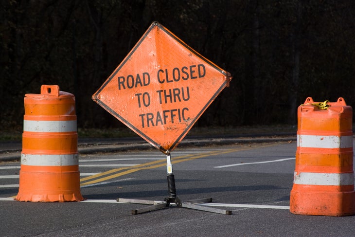 Road closed for triathlon