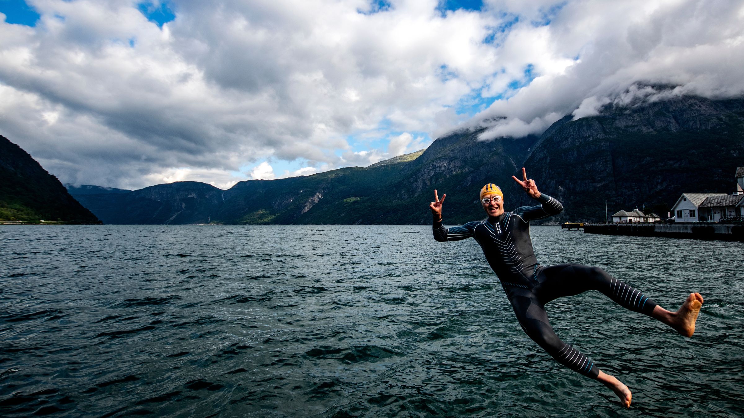 Non Kona Triathlon Goals can include racing an Xtreme triathlon, like this man in a wetsuit.