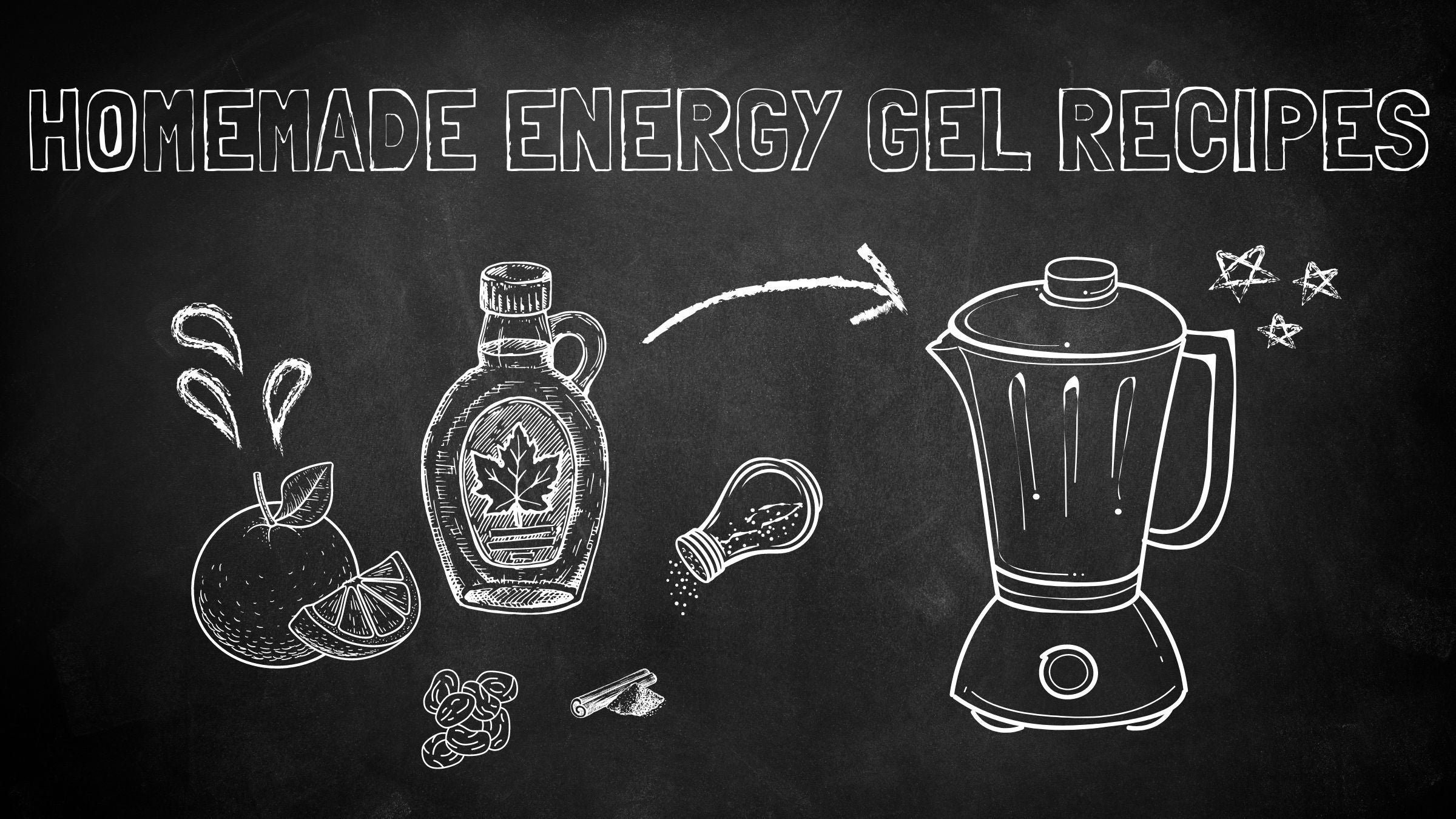 a chalkboard depicting Homemade energy gel recipes