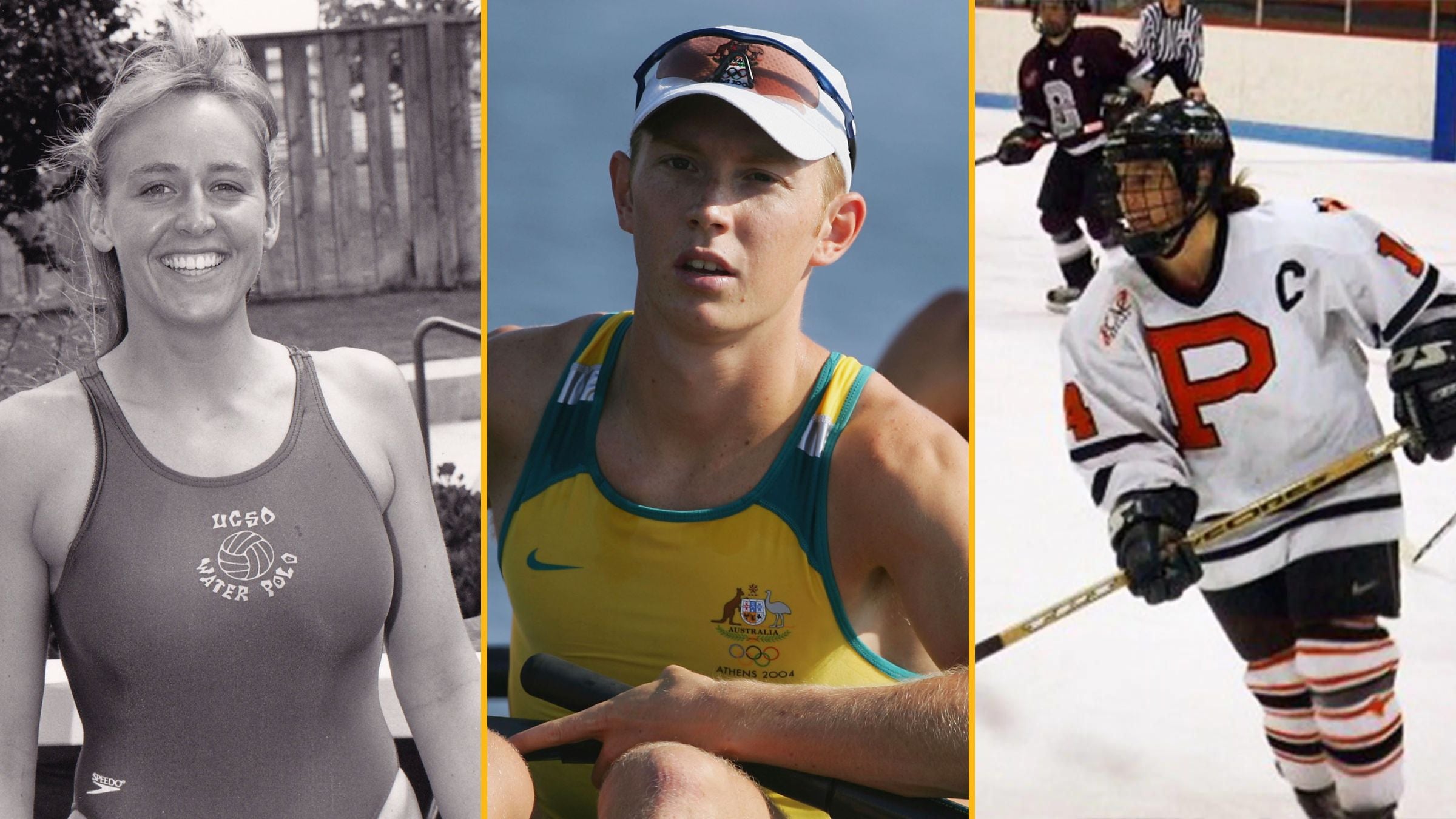 A collage of athletes who were in other sports before triathlon