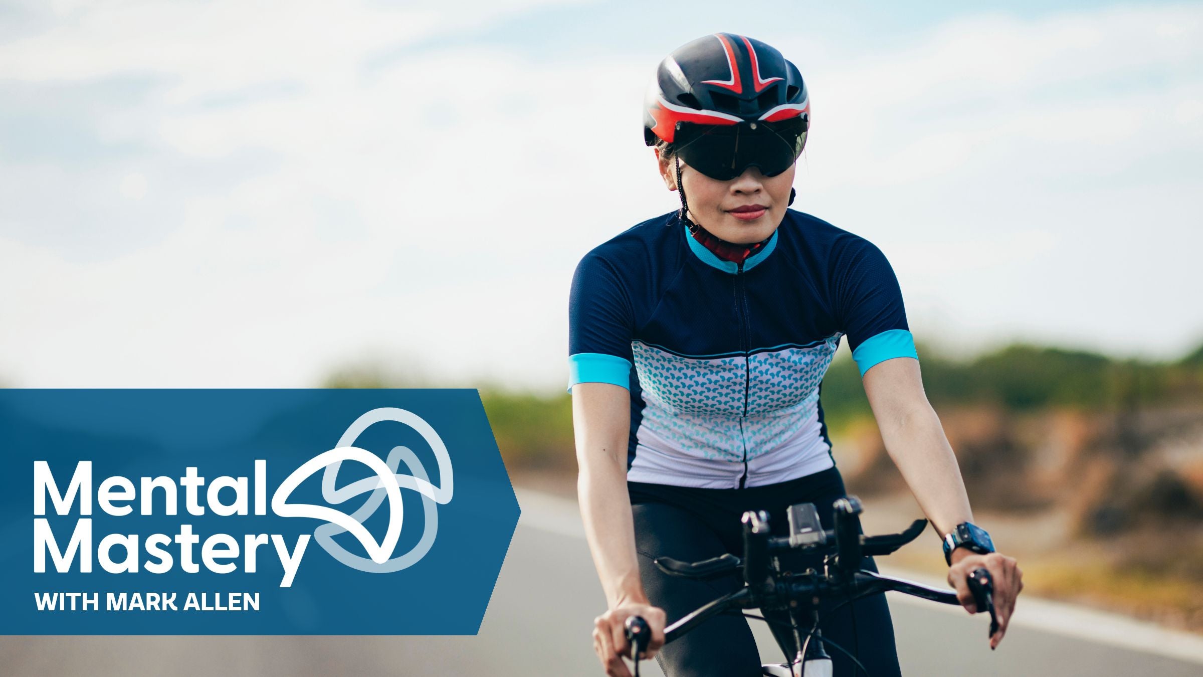 A triathlete does a mental and physical bike workout