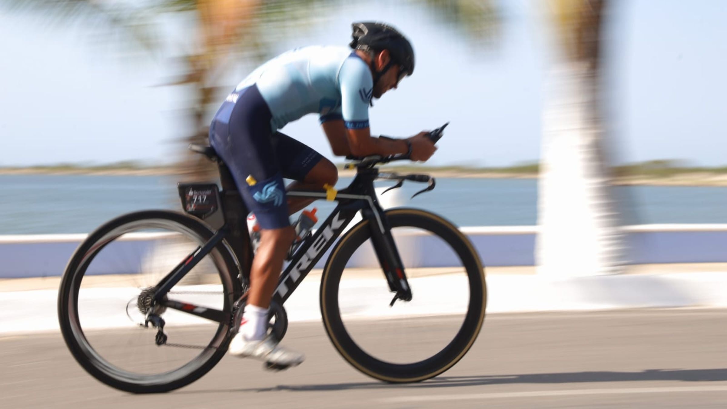 A triathlete uses a 70.3 training plan to prepare for his first half-iron triathlon race.