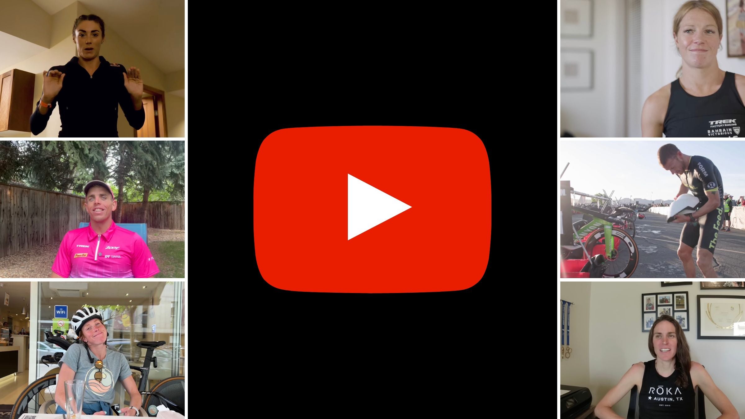 A collage of the Best Pro Triathlon YouTube Channels