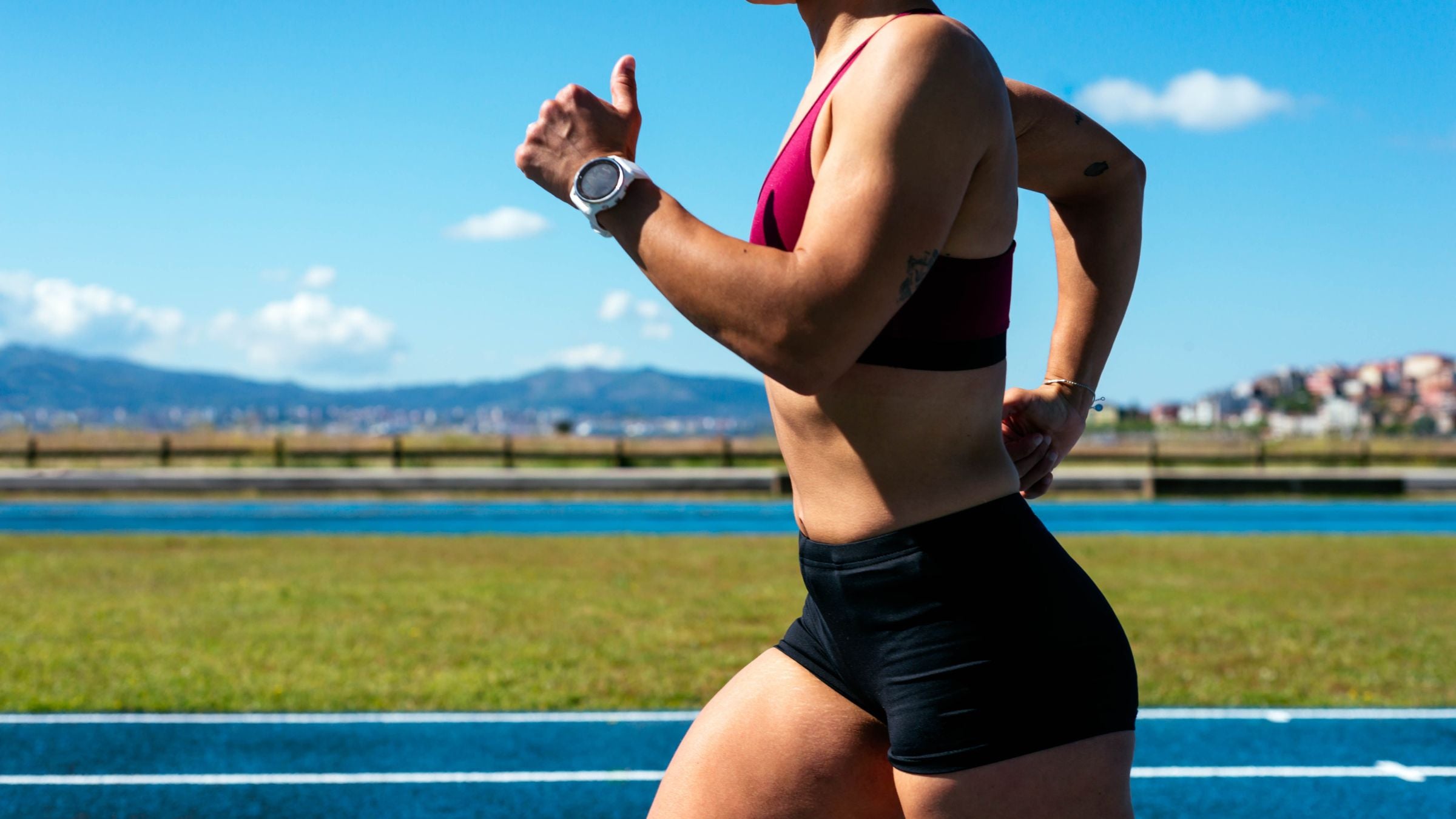 A woman experiences chafing while running