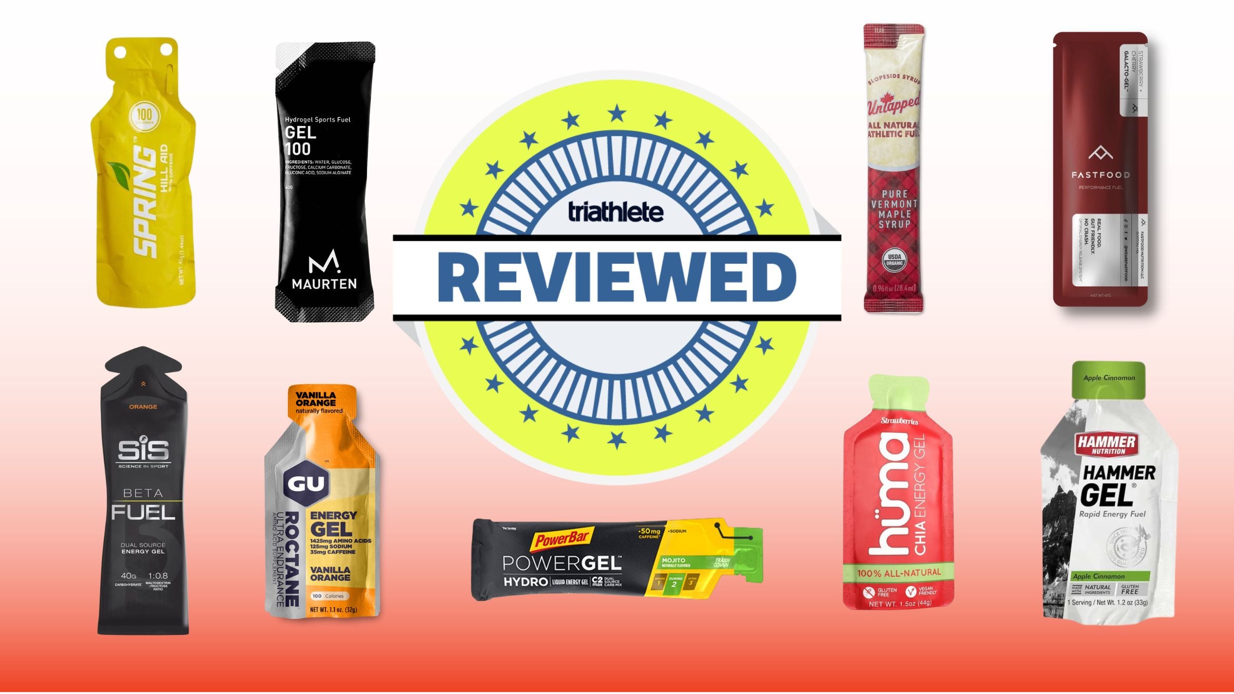 A collage of the best energy gels for triathlon in 2023
