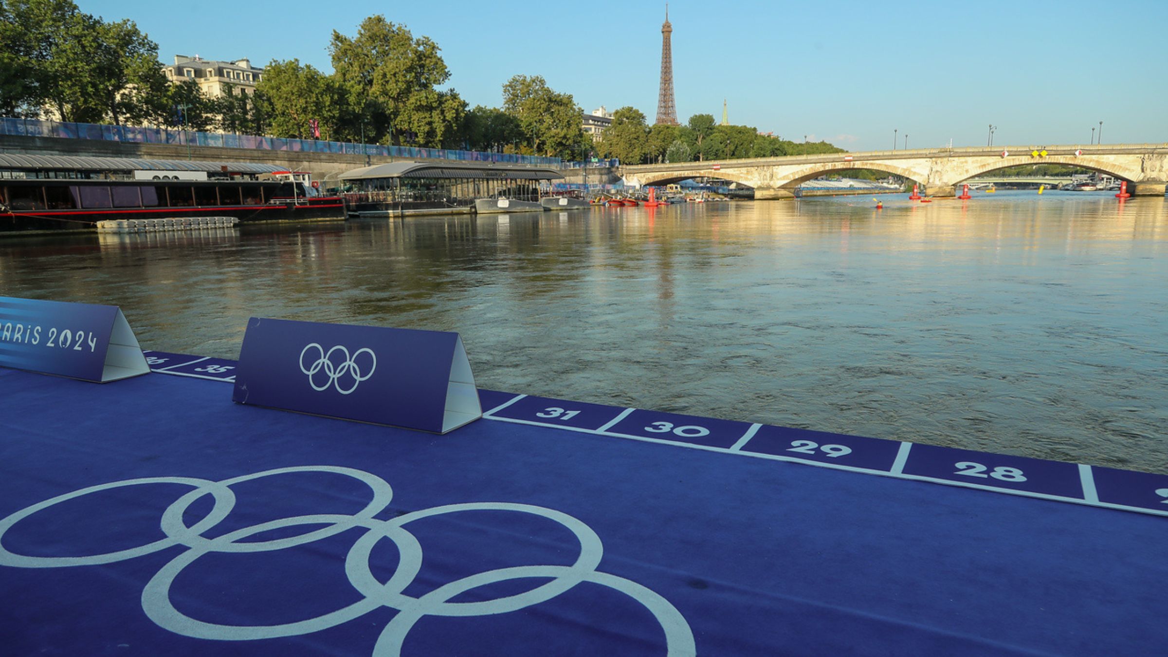 The men's individual triathlon race at the 2024 Paris Olympics is postponed due to poor water quality.