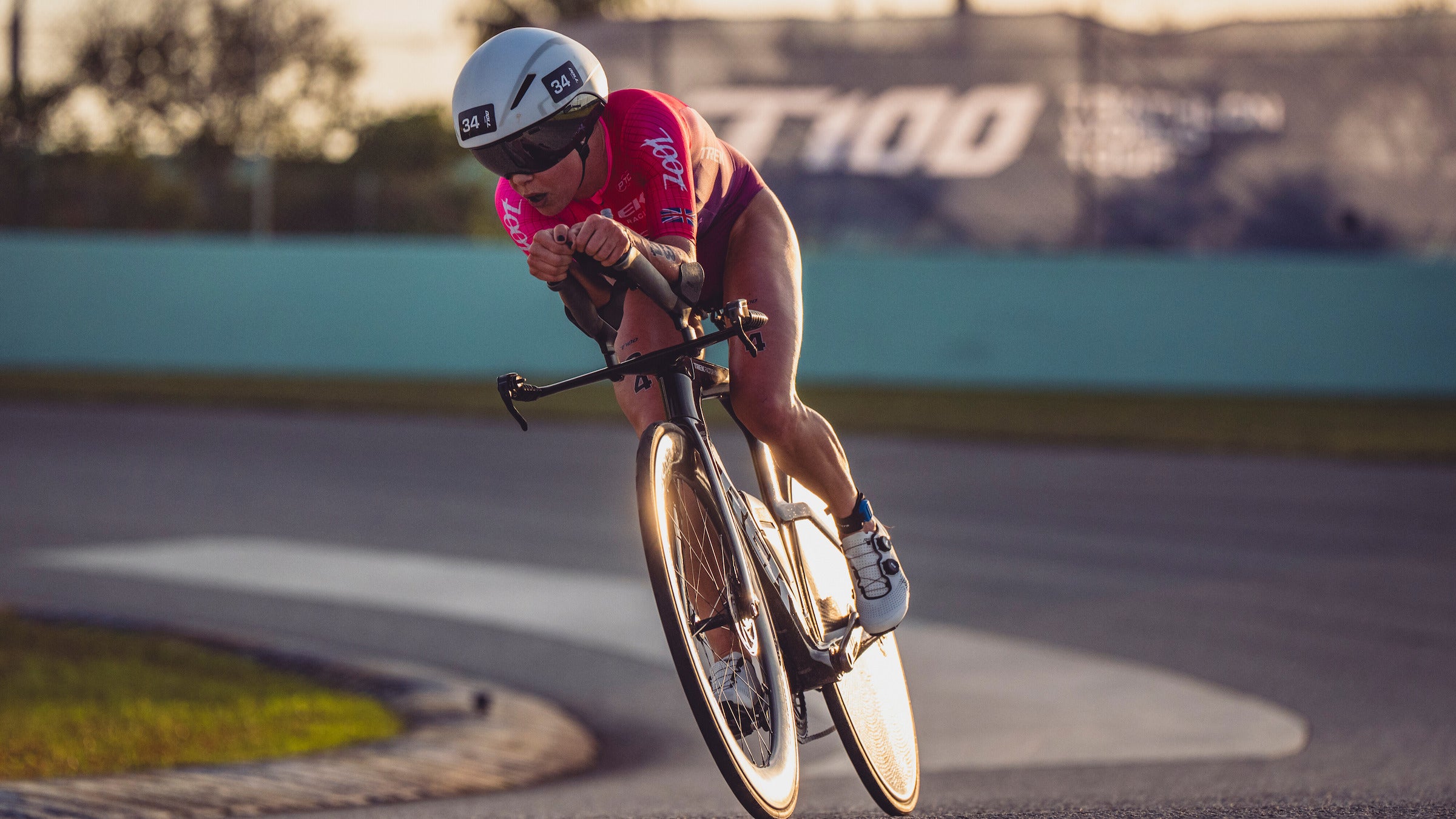 Holly Lawrence competes in T100 Miami in 2024 right before announcing her pregnancy. Now she shares how motherhood has motivated her next pro triathlete goal.