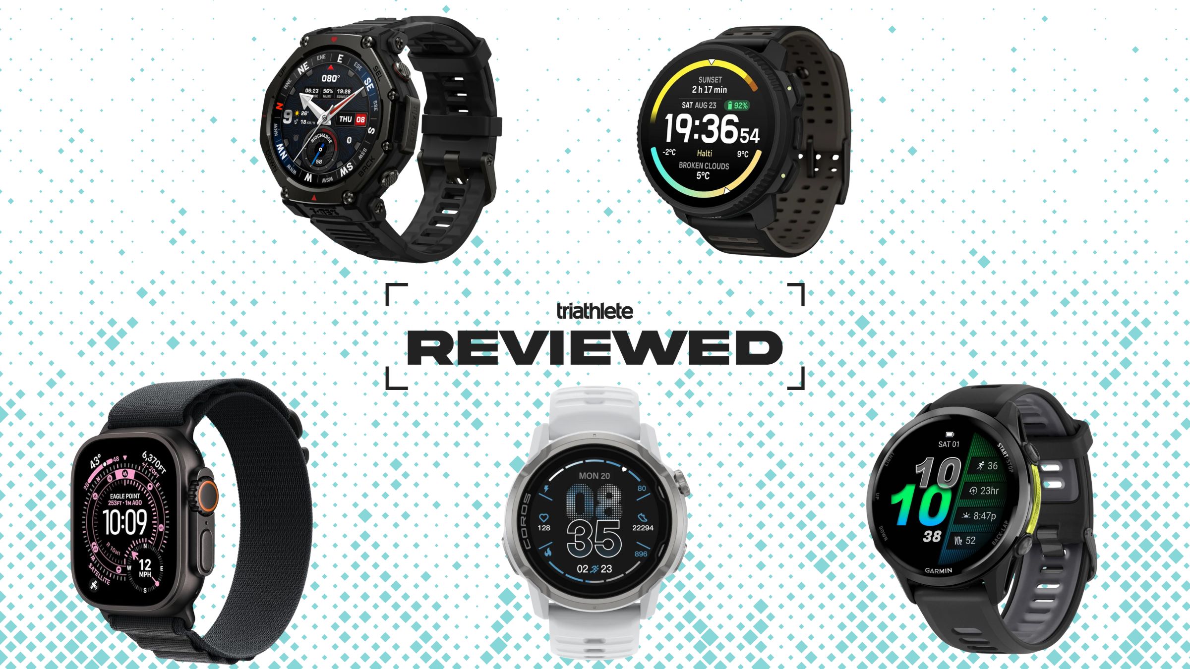 We hands-on review the best triathlon smartwatches, running watches for triathlon, GPS watches.