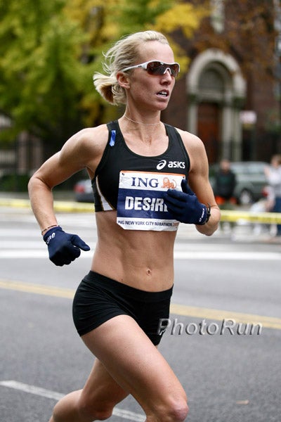Desiree Ficker runs to tenth at the 2009 ING NYC Marathon. Desiree Ficker finished 10th in last year's ING NYC Marathon. Photo: PhotoRun