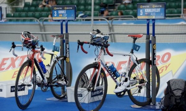 transitionarea Try to find a way to make your bike stand out so you don't lose it in the sea of bikes on race day.