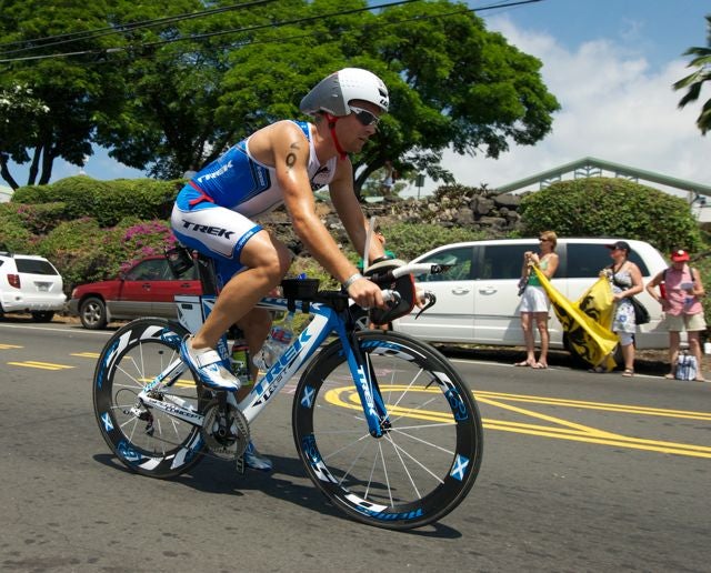 Riding into T2 Fraser Cartmell is coming off of a tough race in Kona.