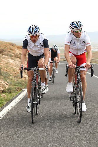 Raelert-0594 The Raelerts rode the BMC Team Machine road bike last week in Fuerteventura. The bikes arrived in Fuerteventura on Monday, Feb. 7. Photo: Kurt Hoy