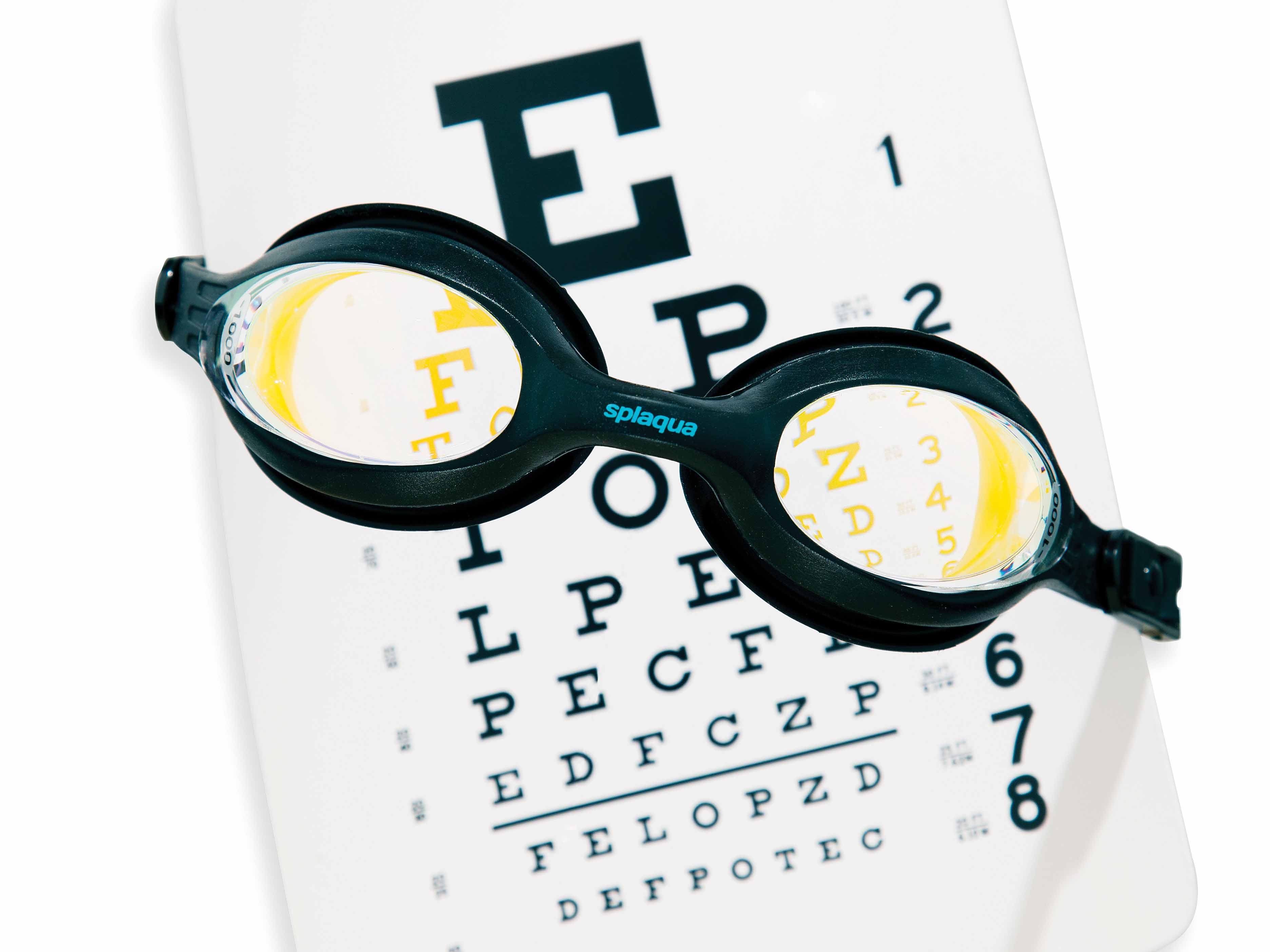 magnified swimming goggles