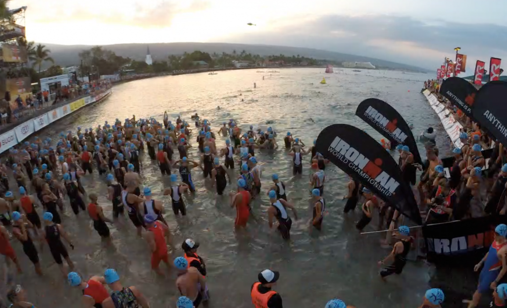 Time Lapse Ironman World Championship Swim Start Triathlete
