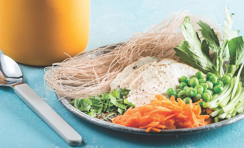 Instant chicken noodle soup