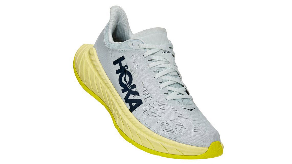 Yellow and gray HOKA carbon X 2