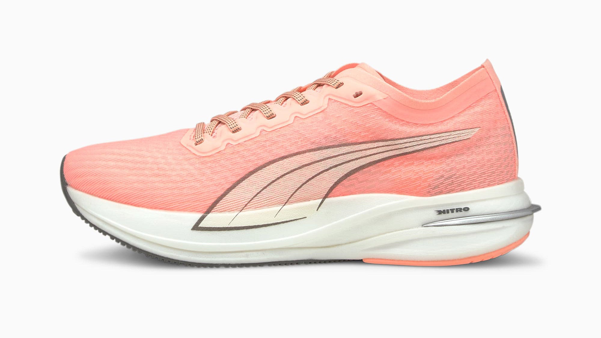 Coral and white Puma Deviate Nitro